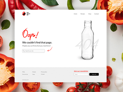 404 error page for a sauce brand