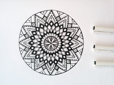 Mandala black centered circles doodle drawing geometry lineart lines mandala white zenart zentagle