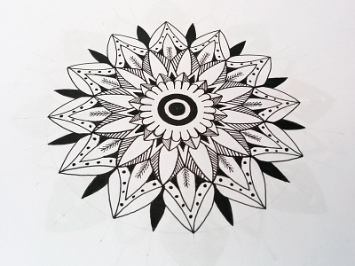 Mandala abstract bloom circle drawing floral flower geometry ink lines mandala