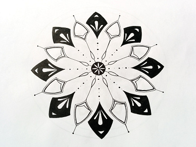 Mandala blackandwhite centered geometry ink lines mandala zentangle