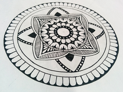 Mandala blackandwhite bloom circle floral flower geometry harmony ink lineart lines mandala pure zenart