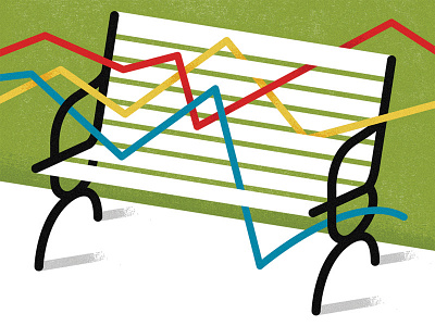 Sitting On A Bench bench benchmark economy editorial illustration magazine