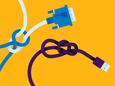 NCSC cable cyber digitalization editorial graphic illustration knot maritime minimal security usb