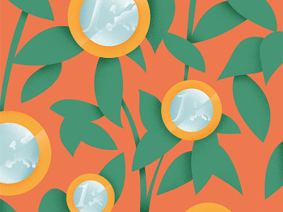 Sustainability is profitable coin editorial euro flower graphic green illustration minimal money orange plant profit reality sustainability