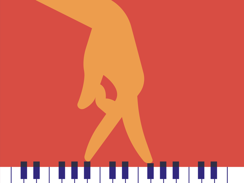 Music stimulates movement dance editorial finger hand illustration minimal motivation move movement moving music piano stimulation tunes walk