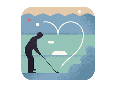 Wall Street Journal - Golf ball course golf golfer heart illustration journal love spot street swing wall