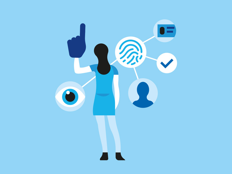 Create Link connections characer illustration editorial spot fan sports dress head check fingerprint id eye girl