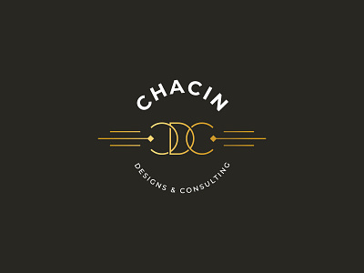 27 Chacin Designs & Consulting artdeco badge consulting gold illustration logo monoline vector