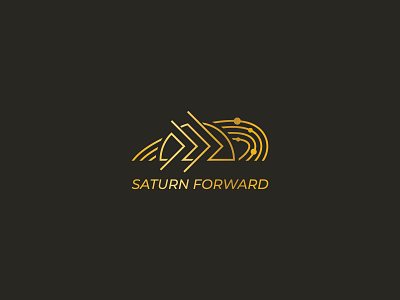 33 Saturn Forward artdeco badge cosmos forward gold illustration logo monoline planets saturn vector