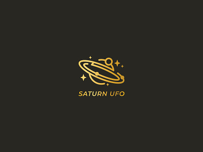 36 Saturn Ufo artdeco badge cosmos gold illustration logo monoline planets saturn stars ufo vector