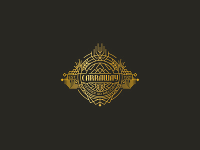 43 Carraway artdeco badge branding buildings design festival gold illustration logo monoline vector