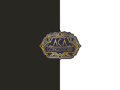 45 Aca Longo Corp artdeco badge branding corporate gold illustration logo monoline vector