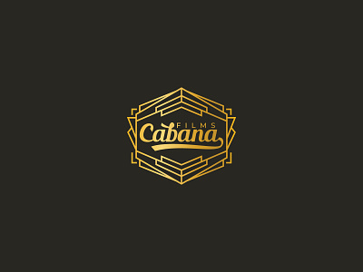 46 Cabana Film artdeco badge branding film gold illustration logo monoline