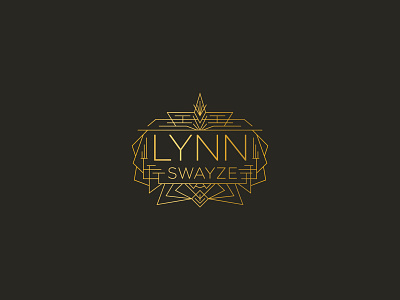 07 lynn artdeco badge gold logo monoline vector