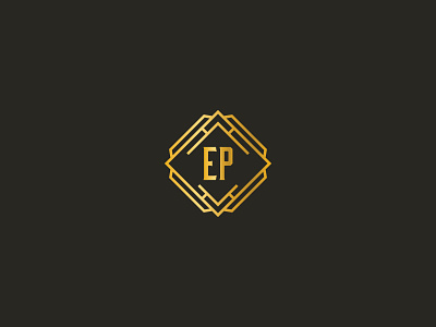 11 type EP artdeco badge gold logo monoline vector