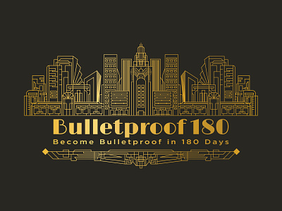 15 bulletproof 180 artdeco badge gold logo monoline vector
