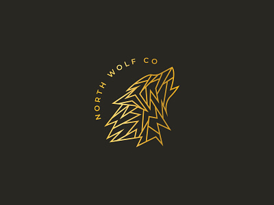 21 north wolf co animals artdeco badge esport gold illustration logo monoline north vector wolf