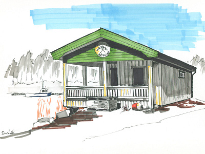 Rundvik. Sweden illustration marker pen pier sketch sweden water wood