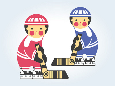 Ice Hockey character figures game hockey ice hockey icons retro soviet sport