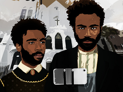 Thisisamericangothic americangothic art artwork childishgambino donaldglover grantwood illustration thisisamerica vector vectorart vectorwork