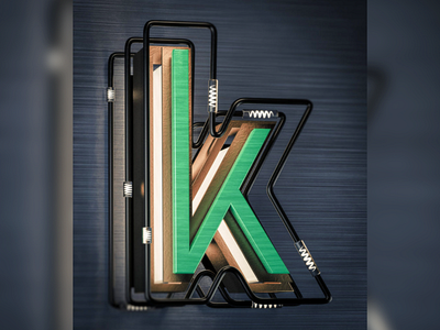 K design and render 3d branding c4d design design render c4d illustration render typography website