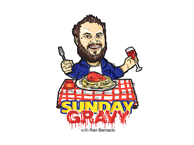 Sunday Gravy Logo comedy drip illustration logo design melt podcast