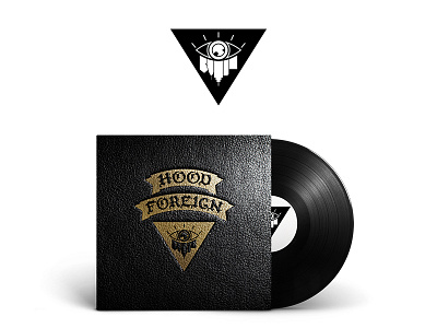 Hood Foreign eye illuminati logo logo design minimal record vinyl