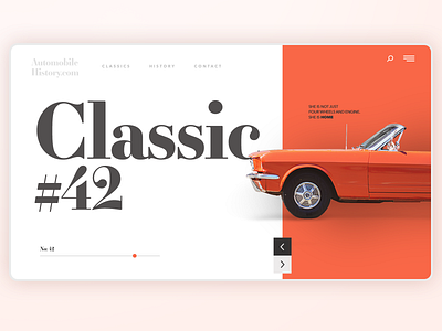 Classic Cars Concept Design behance classic car clean concept creative design designinspiration desktop interface minimalism simplicity ui uitrends userexperience webdesign
