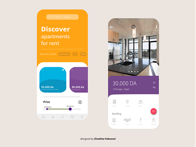 Mobile Application for rent apartments app awesome design branding design flat mobile app mobile ui ui ui app ui app design uiux ux website