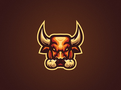 Bull angry bull horns logo mascot