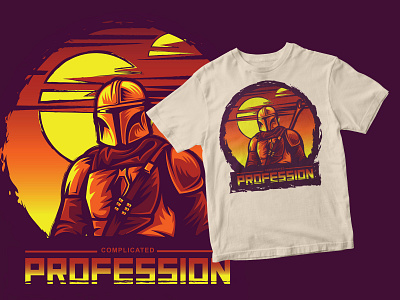 Complicated Profession bounty design hunter sci fi star wars sun t shirt the mandalorian warm