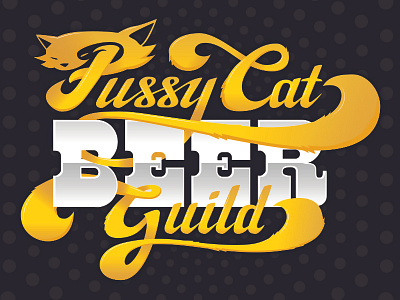 Pussy Cat Beer Guild beer hopcat logo vector