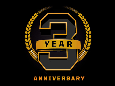 3 Year Anniversary anniversary illustration logo