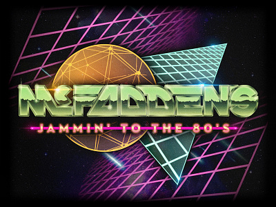Jammin' To The 80's party 80s neon retro typography vector