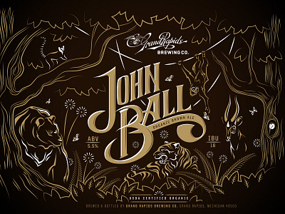 Johnball Brown beer beer label grand rapids logo vector