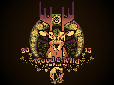 Wood and Wild Fest beer beer label grand rapids logo screen print vector
