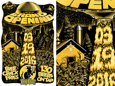 HopCat Lincoln Gand Opening Poster beer grand opening hopcat poster print screen print vector
