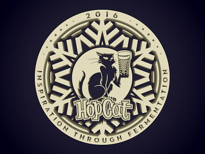 HopCat Holiday Mug Emblem holiday hopcat logo snowflake vector