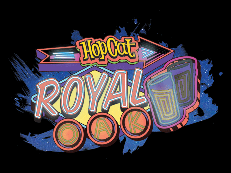 Royal Oak Animation animation beer glow hopcat illustrator neon photoshop royal oak sign