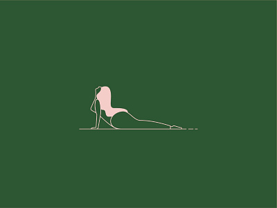 Upward Facing Dog green illustration line illustration vector woman illustration yoga
