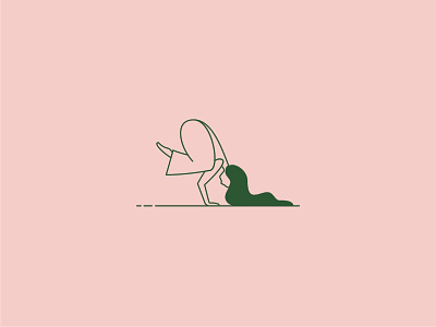 Crow green illustration line illustration pink vector woman illustration yoga