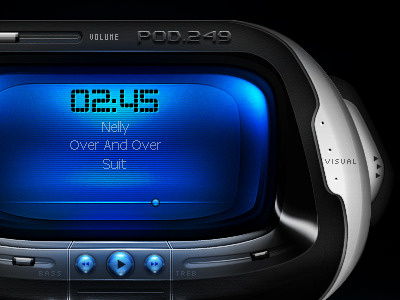 Pod.249 blue gloss media media player photoshop pod xion zelnick