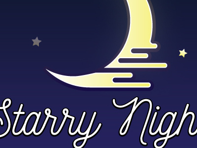 Starry Nights design icon illustrator logo moon moonicon night nighttime star starry vector