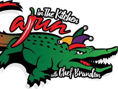 Cajun In the Kitchen Logo 2 design graphics illustration logo logodesign roofing vector