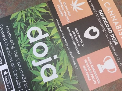 doja Cannabis Informative app cannabis marketing postcard printing