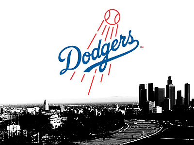Download Los Angeles Dodgers Rising Logo Wallpaper