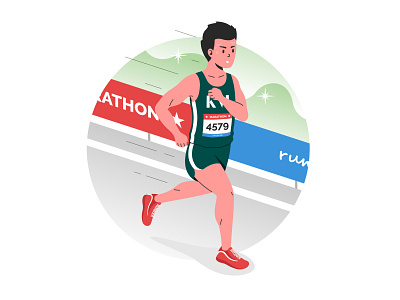 Run With The Wind art artwork athlet athlete branding character design flatdesign illustration illustrator marathon run runner running vector vectorart web