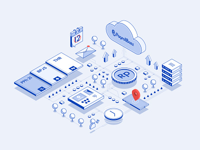 HRIS feature artwork design flatdesign illustration isometric isometric design ui vector