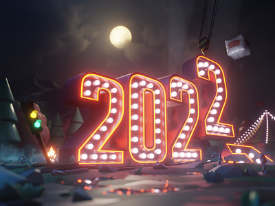 Happy New Year 🎉 2022 3d artwork design happy new year new year stylized3d stylizedart