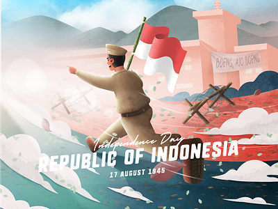 Independence Day artwork character design flatdesign illustration independence day indonesia merdeka vector